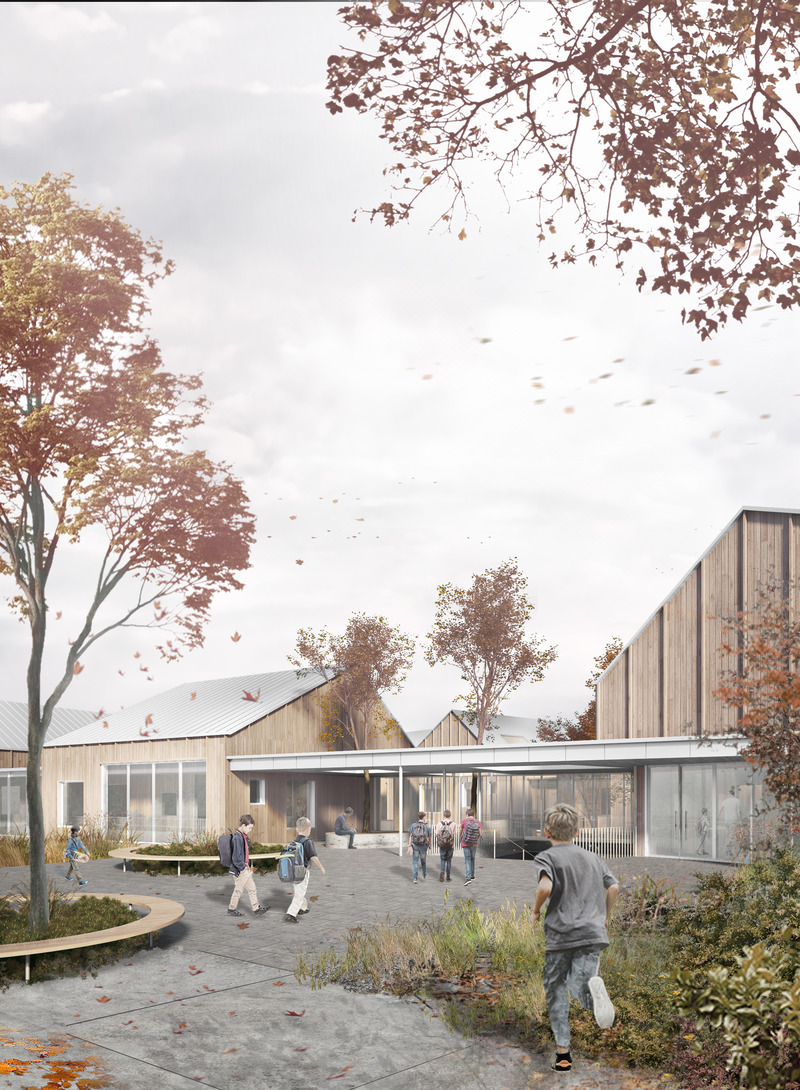 Press kit | 1075-08 - Press release | Marguerite d'Youville School - Lab-École Competition - APPAREIL Architecture, Agence Spatiale, BGLA Architecture - Institutional Architecture - Photo credit:  APPAREIL Architecture, BGLA Architecture, Etienne Bernier Architecture 