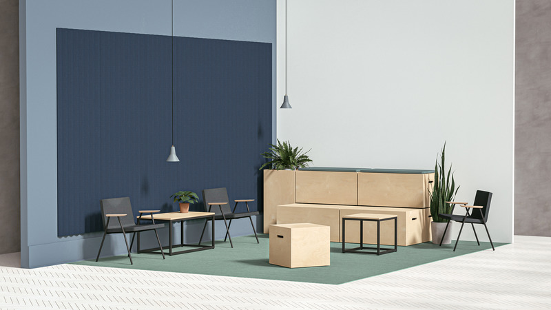 Press kit | 4657-03 - Press release | De Gaspé launches a new collection of furniture for businesses - De Gaspé - Industrial Design - Murphy cube - Photo credit: De Gaspé
