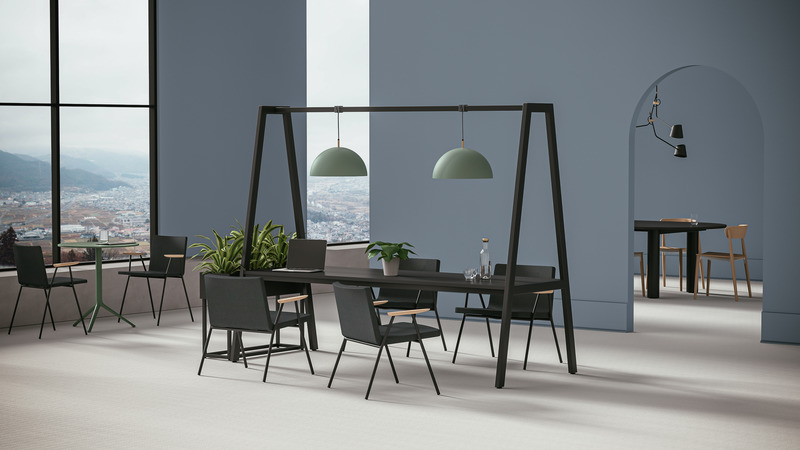 Press kit | 4657-03 - Press release | De Gaspé launches a new collection of furniture for businesses - De Gaspé - Industrial Design - <p>Allen counter</p> - Photo credit: De Gaspé
