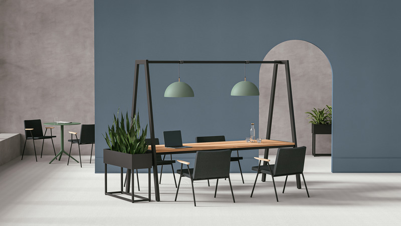 Press kit | 4657-03 - Press release | De Gaspé launches a new collection of furniture for businesses - De Gaspé - Industrial Design - <p style="">Allen counter<br style=""></p> - Photo credit: De Gaspé