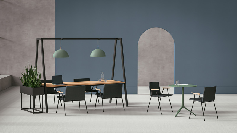 Press kit | 4657-03 - Press release | De Gaspé launches a new collection of furniture for businesses - De Gaspé - Industrial Design - <p>Allen counter</p> - Photo credit: De Gaspé