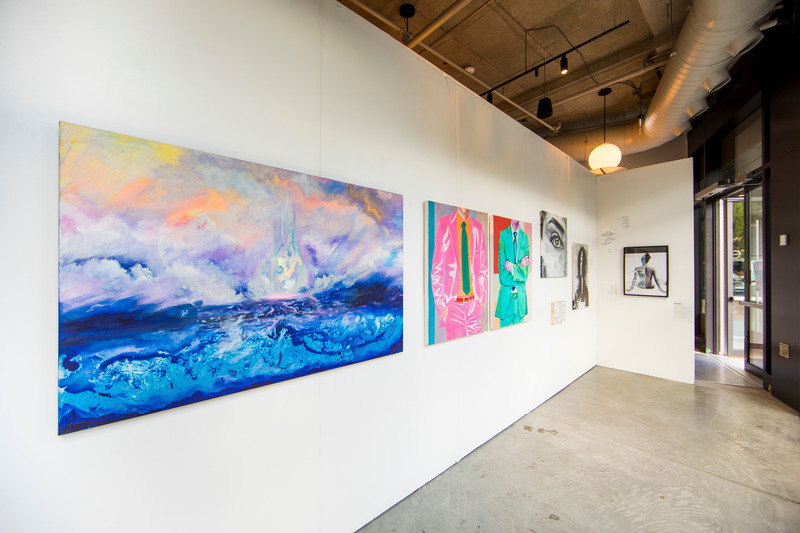 Press kit | 870-11 - Press release | How to reduce vacant retail spaces in Downtown areas: A historic collaboration between commercial real estate and the visual arts community in Canada - Art Souterrain - Art - Louise Campion, Ariane Côté and Marie-Chloé Duval at Le Central in Montreal. - Photo credit: Thierry du Bois