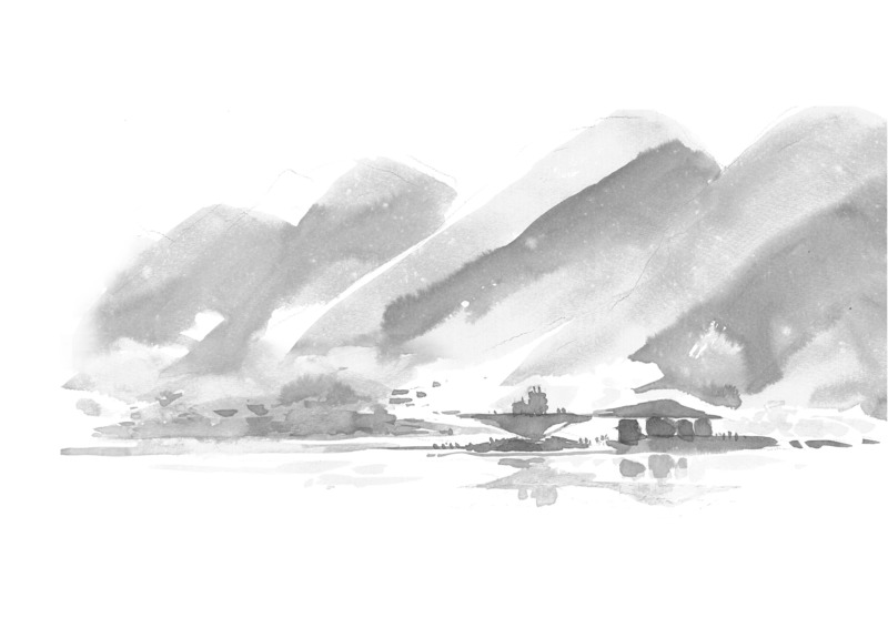 Dossier de presse | 1002-04 - Communiqué de presse | Yangliping Performing Arts Center - Studio Zhu-Pei - Architecture de paysage - Zhu Pei's ink sketch - Crédit photo : Studio Zhu-Pei