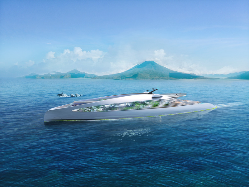Dossier de presse | 2193-07 - Communiqué de presse | 3deluxe launches the first zero-emission super-yacht at the Monaco Yacht Show! - 3deluxe - Design industriel -  Reduced and streamlined, the volume offers minimal resistance to wind and weather. - Crédit photo : 3deluxe