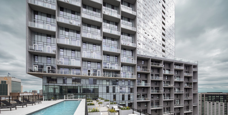 Press kit | 865-47 - Press release | Humaniti: Montreal’s first vertical city - Lemay - Residential Architecture - Pool - Photo credit: Adrien Williams