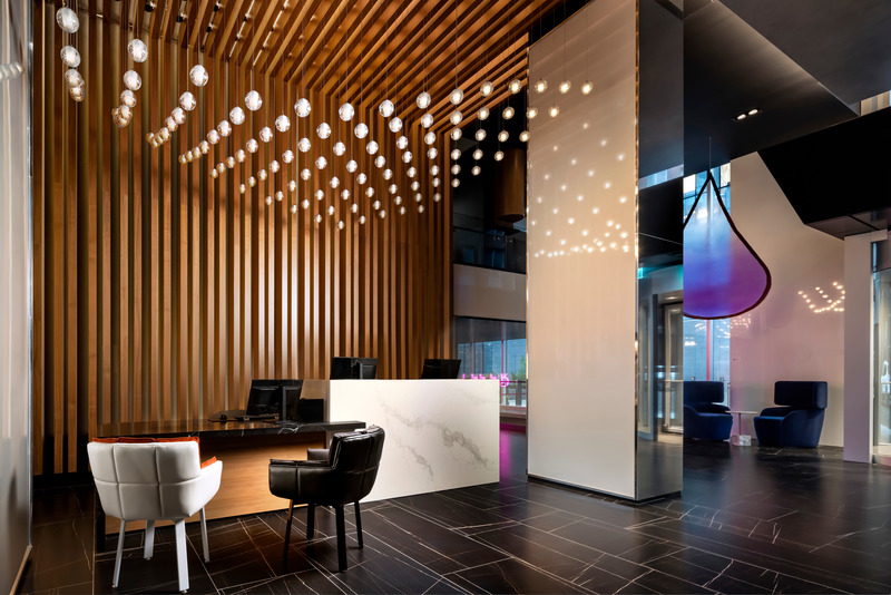 Press kit | 865-47 - Press release | Humaniti: Montreal’s first vertical city - Lemay - Residential Architecture - Lobby - Photo credit: Brandon Barré