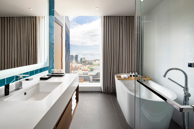 Press kit | 865-47 - Press release | Humaniti: Montreal’s first vertical city - Lemay - Residential Architecture - Bathroom - Photo credit: Brandon Barré