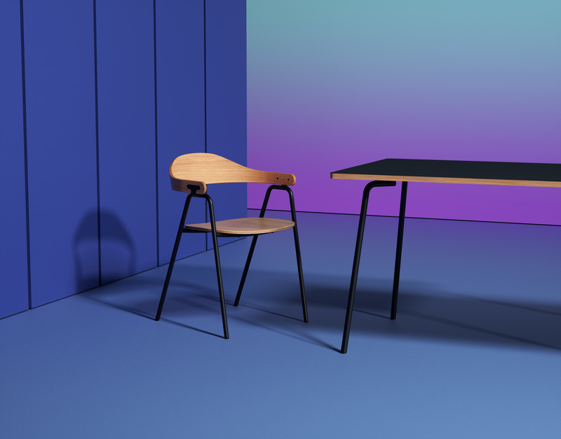 Dossier de presse | 5790-01 - Communiqué de presse | Otto Collection - Hayche - Produit - Otto armchair, oak &amp; black finish - Crédit photo : Hayche