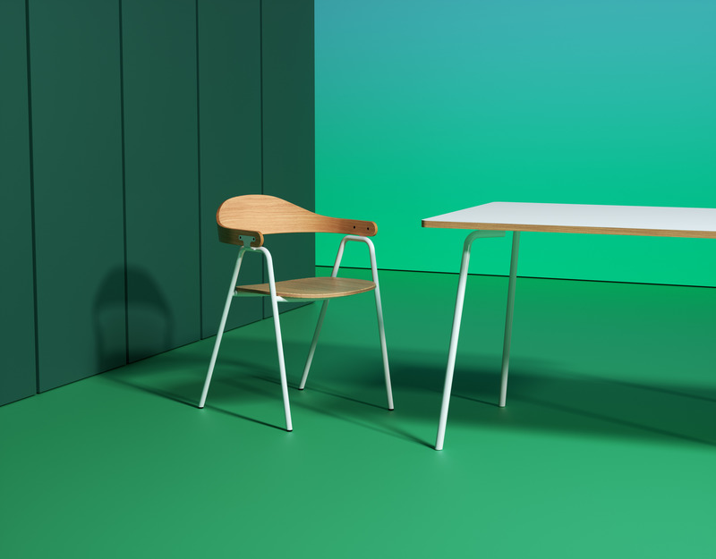 Dossier de presse | 5790-01 - Communiqué de presse | Otto Collection - Hayche - Produit - Otto armchair, oak &amp; white finish - Crédit photo : Hayche