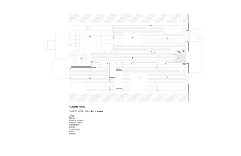 Press kit | 4241-01 - Press release | Appartement Saint-Gérard: residential transformation for a young Montreal family - Vives St-Laurent - Residential Interior Design - Layout before work - Photo credit: Vives St-Laurent