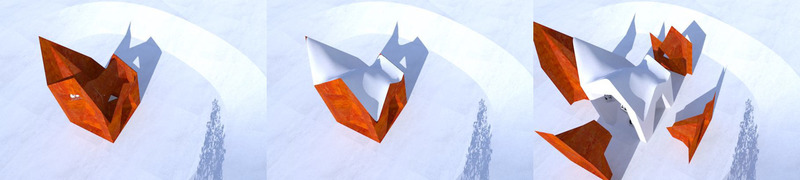 Dossier de presse | 4684-02 - Communiqué de presse | Livre « Warming Huts: a decade + of art and architecture on ice » - Dalhousie Architectural Press - Évènement + Exposition - <i>À la lumière du Kudluk</i> (2016), Tanya Tagaq &amp; Sputnik Architecture - image de processus - Crédit photo : Sputnik Architecture