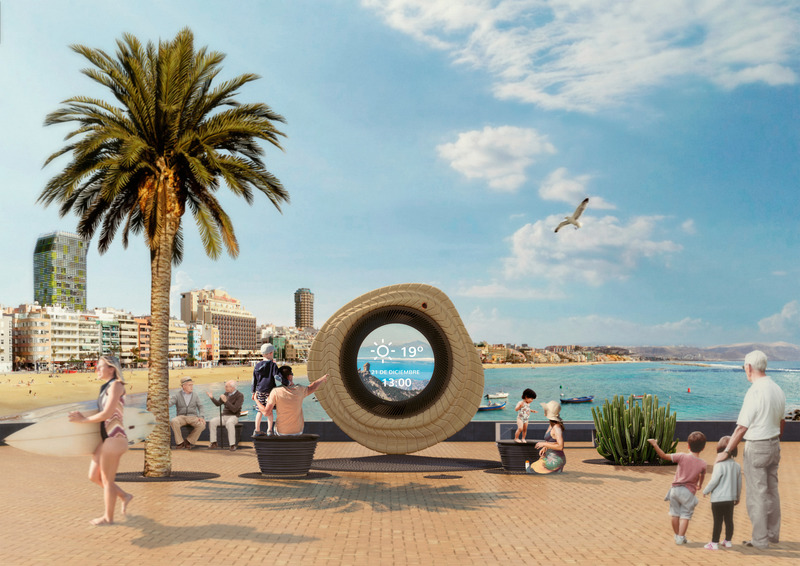 Press kit | 5264-01 - Press release | A Digital Totem for the Beaches of the Canary Islands Recognized with Prestigious Prizes - LPA Studio - Landscape Architecture - Daylight render - Full image - Photo credit: LPA Studio