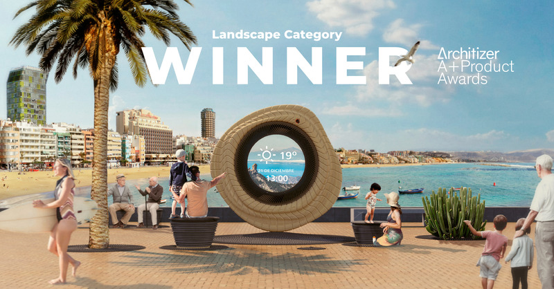 Press kit | 5264-01 - Press release | A Digital Totem for the Beaches of the Canary Islands Recognized with Prestigious Prizes - LPA Studio - Landscape Architecture - Daylight render - Panoramic - Winner Architizer A+Product Awards Landscape Category - Photo credit: LPA Studio