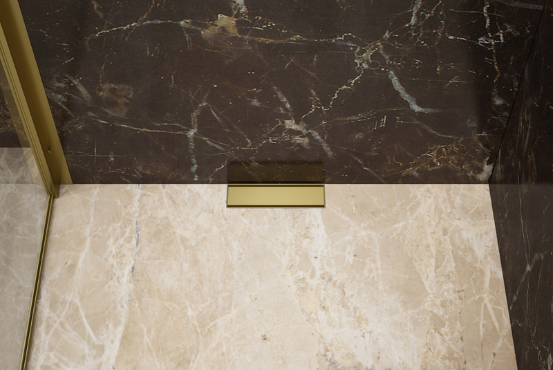 Dossier de presse | 5809-01 - Communiqué de presse | QM Drain Supreme Tile-in+ remporte le prix Architizer A+Product Awards 2021 dans la catégorie équipement de salle de bain - QM Drain - Concours -   Supreme Tile-In+ fini Or   - Crédit photo : Roberto Palma