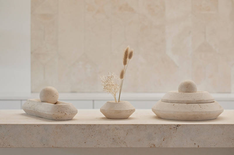 Press kit | 2351-04 - Press release | Anony Releases Four New Designs - Anony - Industrial Design - Stone. Travertine - Photo credit: Riley Snelling
