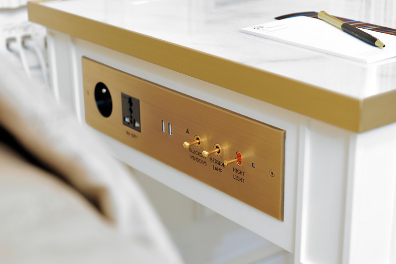 Press kit | 2630-11 - Press release | MELJAC Offers a Wide Choice of Toggle Designs for Customised Switches - Meljac - Product - Ellipse &amp; Classique for the hotel Le Meurice - Photo credit: Marc-Antoine Bulot