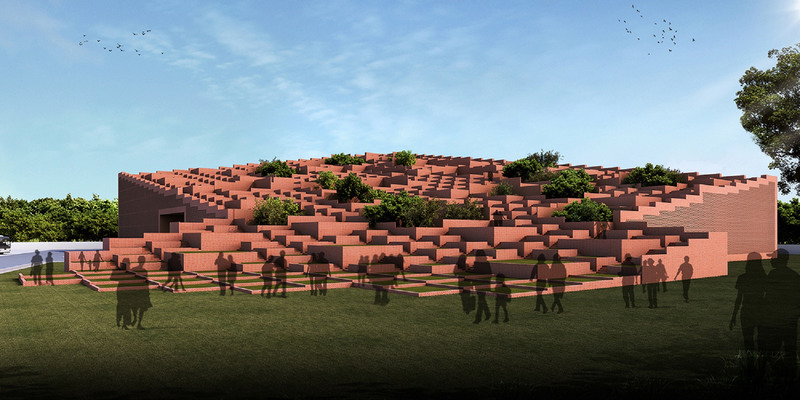 Dossier de presse | 1432-11 - Communiqué de presse | Prestige University - Sanjay Puri Architects - Architecture institutionnelle - NORTH EAST VIEW - Crédit photo : SANJAY PURI ARCHITECTS