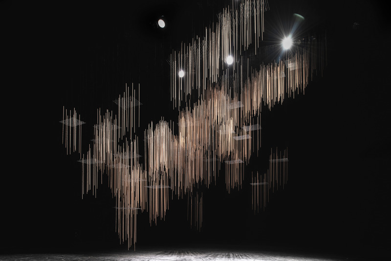 Press kit | 3767-02 - Press release | The installation "Fragrance with Lotus Flowers" for Japanese Dance Wins two Awards, BoY Honoree and AMP Best of Best - NAKAMURA KAZUNOBU DESIGN-WORKS - Art -  The delicate artwork touches the light and vaguely depicts the appearance of the light to reveal the existence of the air that fills the space.  - Photo credit: <font style="vertical-align: inherit;"><font style="vertical-align: inherit;"> photo by masaki komatsu  </font></font>