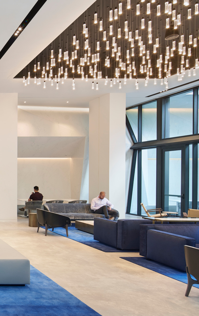 Press kit | 2024-03 - Press release | Archilume’s P1M Lights Up Watt Plaza Lobby Renovation - Archilume - Lighting Design - Archilume's P1M at Watt Plaza Lobby - Photo credit: Bruce Damonte