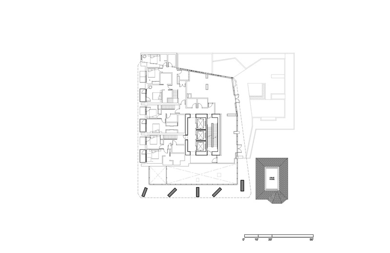 Press kit | 1317-17 - Press release | ACDF Unveils The Pacific: A High-Rise Building Entrenched in Vancouver's Public Realm - ACDF Architecture - Residential Architecture - Mezzanine floorplan - Photo credit: ACDF Architecture