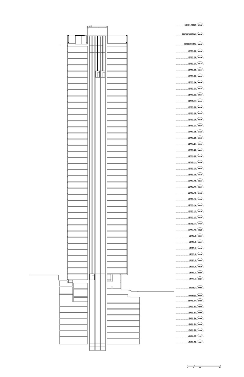 Press kit | 1317-17 - Press release | ACDF Unveils The Pacific: A High-Rise Building Entrenched in Vancouver's Public Realm - ACDF Architecture - Residential Architecture - Section - Photo credit: ACDF Architecture