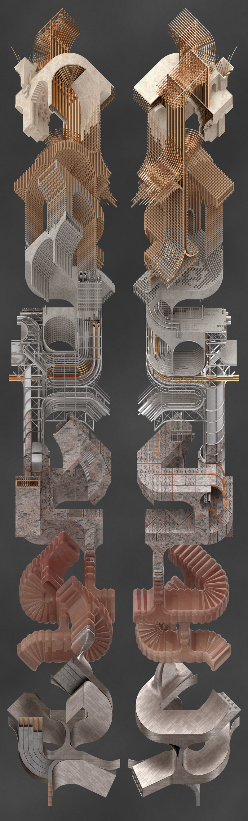 Dossier de presse | 2317-07 - Communiqué de presse | Announcement of The Overall Winner of The Architecture Drawing Prize - Make Architects - Art - Digital Finalist The Treachery of Matter, Weiqaio Lin - Crédit photo : Weiqaio Lin