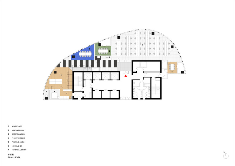 Press kit | 3565-09 - Press release | Bright Lights, Big City – CLOU Reveal Their New Beijing Office - CLOU architects - Commercial Interior Design - Floorplan - Photo credit: CLOU