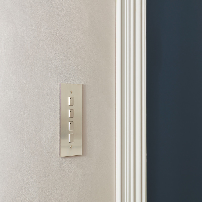 Press kit | 2651-03 - Press release | Control Switches by Focus SB: Smart Home Collection is Unveiled - Focus SB Ltd - Product -  <p style="">4 gang vertical button with LED satin nickel control switches by Focus SB</p>  - Photo credit: <p>Focus SB Ltd / Sally Williams Photography</p>