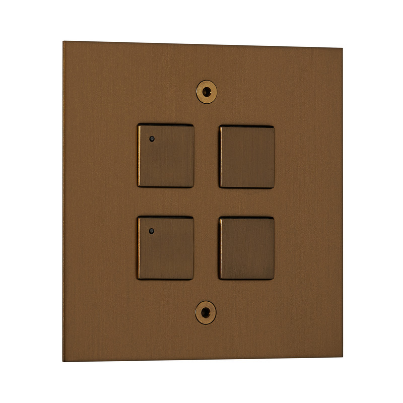 Press kit | 2651-03 - Press release | Control Switches by Focus SB: Smart Home Collection is Unveiled - Focus SB Ltd - Product -  <p style="">4 gang 2 buttons with LED bronze antique control switches by Focus SB</p>  - Photo credit: <p style="">Focus SB Ltd / Sally Williams Photography<br style=""></p><p style=""></p>