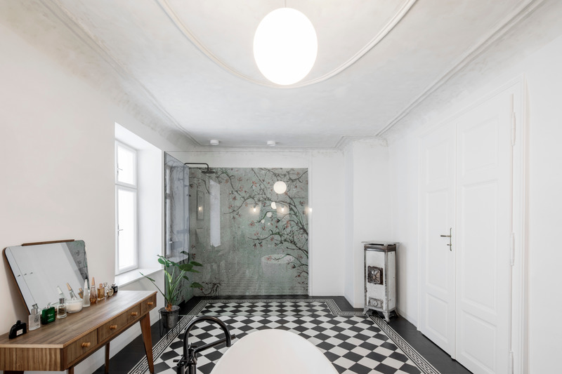Press kit | 5356-03 - Press release | Gut Wagram - destilat design studio - Residential Interior Design - master bathroom - Photo credit: Monika Nguyen