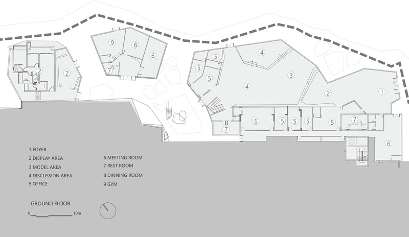 Dossier de presse | 4150-09 - Communiqué de presse | Life Experience Pavilion On The Cliff Top - aoe - Architecture commerciale - Crédit photo : floor plan