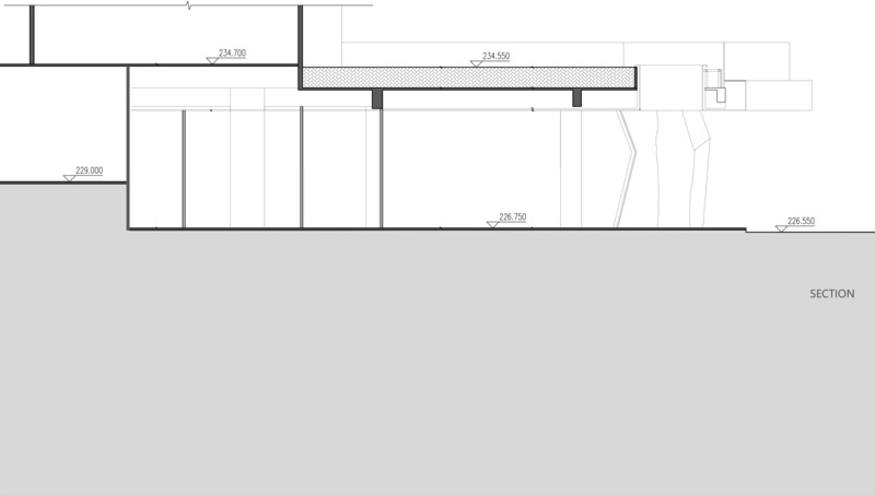 Dossier de presse | 4150-09 - Communiqué de presse | Life Experience Pavilion On The Cliff Top - aoe - Architecture commerciale - Crédit photo : section plan