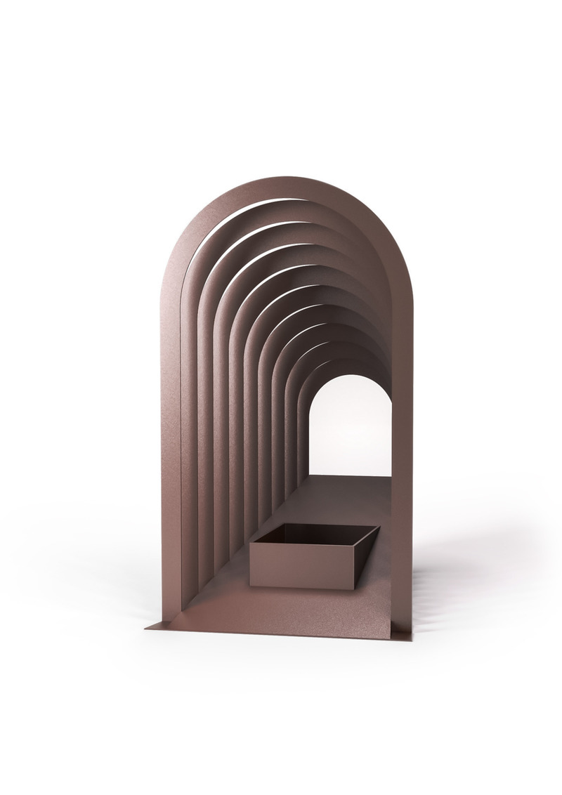 Press kit | 4232-05 - Press release | LATOxLATO Presents "Scenografie", a New Collection of Architecturally-Inspired Cache-pots for Succulent Plants - LATOxLATO - Product -  Quinta n. 1 - Scenografie collection - corten  - Photo credit: LATOxLATO