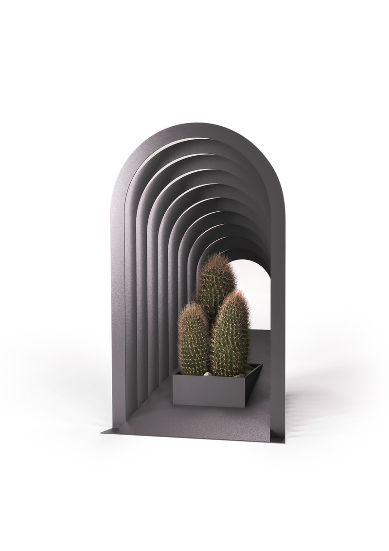Press kit | 4232-05 - Press release | LATOxLATO Presents "Scenografie", a New Collection of Architecturally-Inspired Cache-pots for Succulent Plants - LATOxLATO - Product -  Quinta n. 1 - Scenografie collection - mica gray  - Photo credit: LATOxLATO