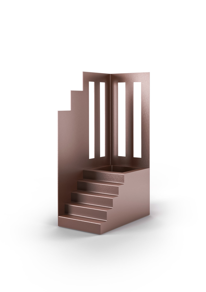 Press kit | 4232-05 - Press release | LATOxLATO Presents "Scenografie", a New Collection of Architecturally-Inspired Cache-pots for Succulent Plants - LATOxLATO - Product -  Quinta n. 3 - Scenografie collection - corten  - Photo credit: LATOxLATO
