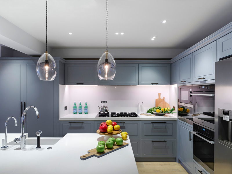 Press kit | 1701-05 - Press release | Award-Winning Victorian Terraced Townhouse - LLI Design - Residential Interior Design -  Lower Ground Floor - Bespoke Joinery Kitchen Overview 2  - Photo credit: Richard Gooding Photography