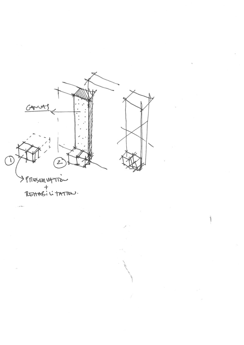 Press kit | 1317-20 - Press release | LINK: Distinctive, Responsible, and Contributive Architecture Paying Tribute to a Community's Historical and Collective Memory - ACDF Architecture - Residential Architecture - sketch - Photo credit:  ACDF Architecture 