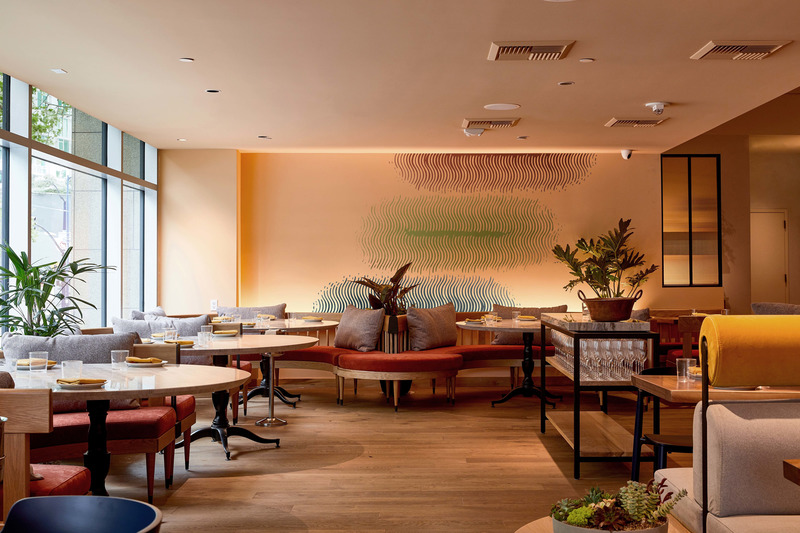 Press kit | 5857-02 - Press release | Studio UNLTD Designs  Callie Restaurant in San Diego to Compliment the Cuisine de Soleil - Studio UNLTD - Commercial Interior Design - Mural by California artist Schuyler Beecroft  - Photo credit:  Lucianna McIntosh 