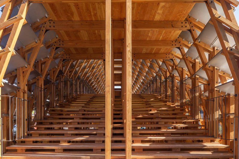 Dossier de presse | 4713-01 - Communiqué de presse | Timber Bridge in Gulou Waterfront - LUO studio - Design urbain - Entrance details - Crédit photo : Jin Weiqi