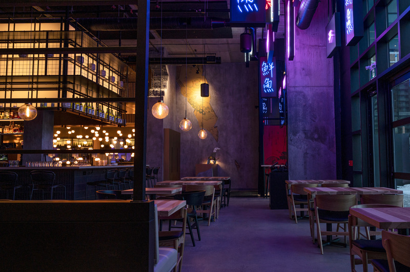 Press kit | 3962-01 - Press release | Iru Izakaya: When Tradition Meets Modernity - Cléo Katcho Design Architectural - Commercial Interior Design - View of the entrance and VIP section - Photo credit: Francis Champoux