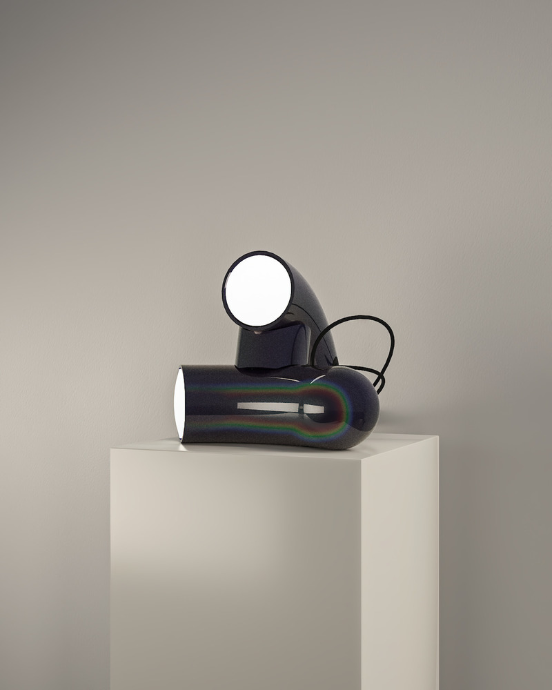 Press kit | 2375-07 - Press release | Hyphen, the New Collection From d'Armes - d'Armes - Lighting Design - Hyphen Table in Chromatic Black - Photo credit: 3DD Factory