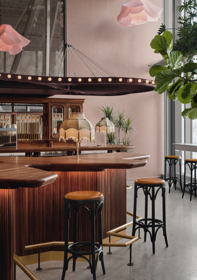 Press kit | 1301-06 - Press release | Café Constance: A Grand Plié of Whimsical Design - Atelier Zébulon Perron - Commercial Interior Design - Photo credit: Alex Lesage