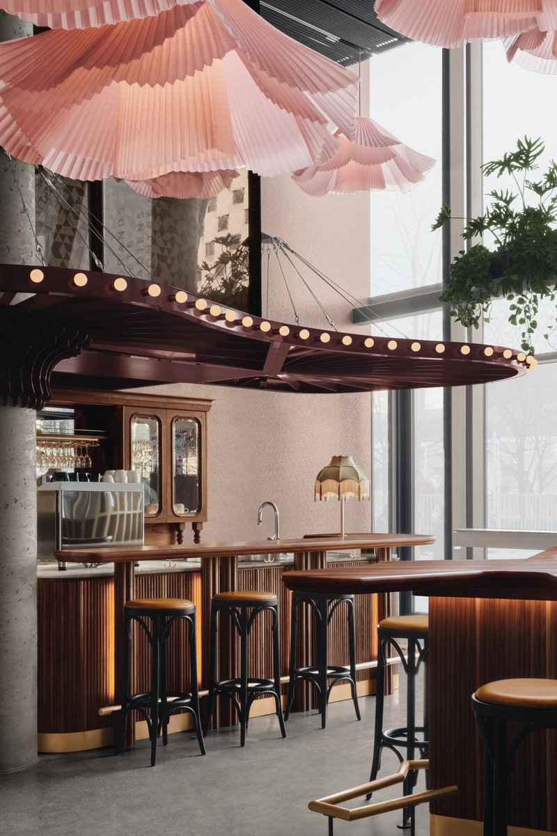 Press kit | 1301-06 - Press release | Café Constance: A Grand Plié of Whimsical Design - Atelier Zébulon Perron - Commercial Interior Design - Photo credit: Alex Lesage