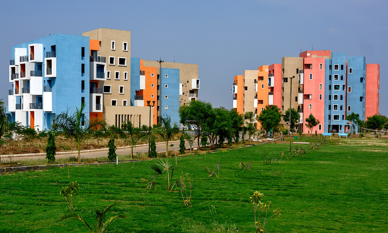 Dossier de presse | 1432-14 - Communiqué de presse | Shree Town - Sanjay Puri Architects - Architecture résidentielle - View from Landscape - Crédit photo : MR.DINESH MEHTA
