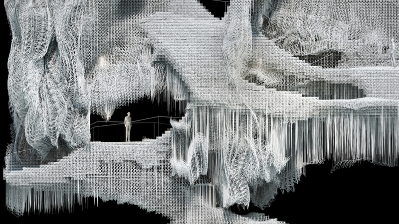 Press kit | 5921-01 - Press release | Voxel Cloud - Julian Edelmann - Landscape Architecture - voxel cloud elevation - Photo credit: Julian Edelmann, BachelorThesis, i.sd structure and design, University of Innsbruck