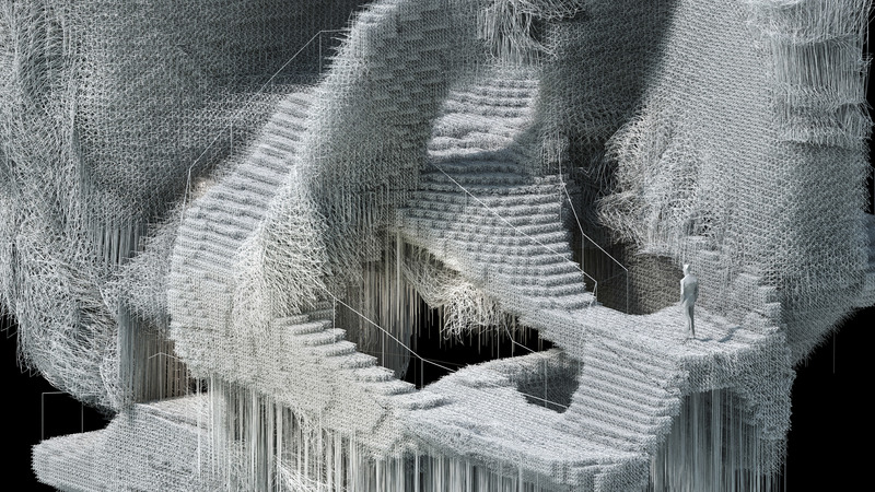 Press kit | 5921-01 - Press release | Voxel Cloud - Julian Edelmann - Landscape Architecture - voxel cloud staircase - Photo credit: Julian Edelmann, BachelorThesis, i.sd structure and design, University of Innsbruck