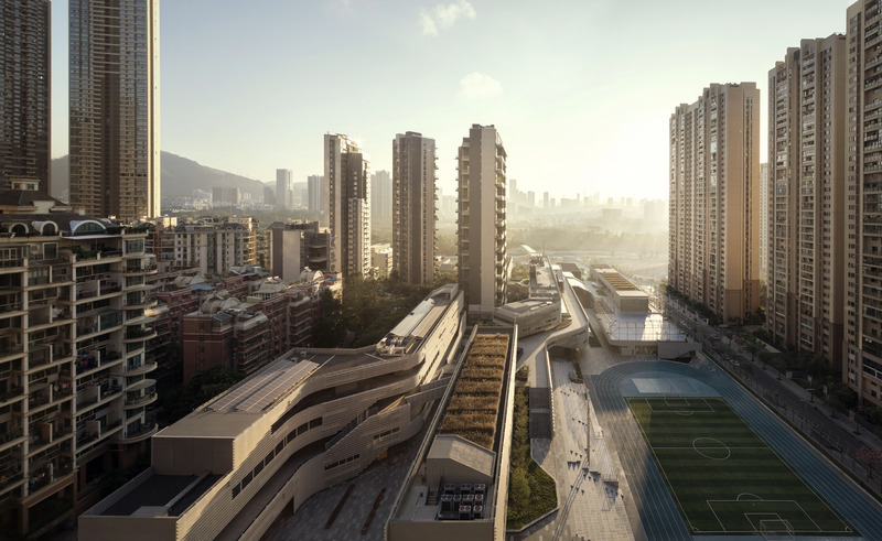 Press kit | 2606-03 - Press release | Shenzhen Nanshan Foreign Language School - Studio Link-Arc, LLC - Institutional Architecture -  Aerial View - Photo credit: Shengliang Su