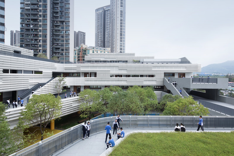 Press kit | 2606-03 - Press release | Shenzhen Nanshan Foreign Language School - Studio Link-Arc, LLC - Institutional Architecture -  View of Roof Garden - Photo credit: Shengliang Su