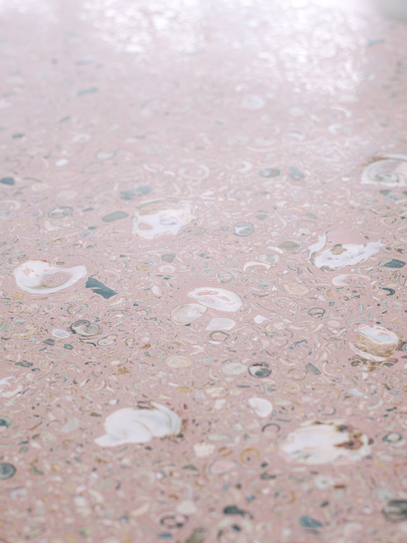 Press kit | 6081-01 - Press release | A Floating Pavilion as Testing Grounds for Museum-to-be M. in Dutch New Town Almere - M. - Art - Detail of the terrazzo by Studio Ossidiana for M.  - Photo credit: Riccardo de Vecchi for M.
