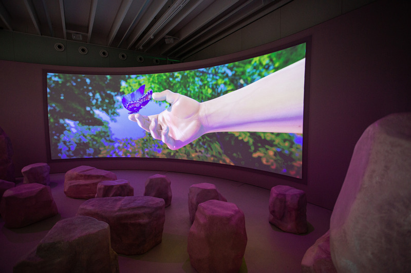 Press kit | 6081-01 - Press release | A Floating Pavilion as Testing Grounds for Museum-to-be M. in Dutch New Town Almere - M. - Art - Digital diorama in NaturAlly: Wild Futures - on display in M.  - Photo credit: Riccardo de Vecchi for M.